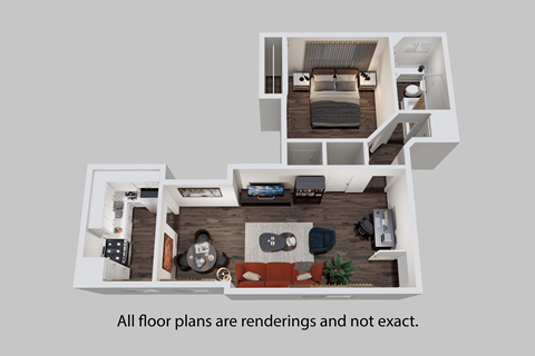the residences at city center 1 bedroom floor plan